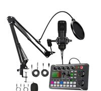 Scheda audio dal vivo con effetti mixer DJ e cambia voce, mixer audio scheda audio live F998, attrezzatura di registrazione podcast F998 con mixer podcast, scheda audio per live streaming/canto