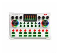 Scheda audio dal vivo, scheda audio M3, attrezzatura per podcast, microfono, mixer audio, audio, suono vocale, streaming live per streaming live, effetti multipli Voice Changer scheda audio (bianco)