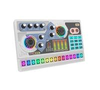Scheda Audio Dal Vivo, Scheda Mixer Audio Professionale con Riduzione del Rumore RGB BT 5.0, per la Registrazione di Trasmissioni in Streaming Live (WHITE)