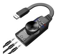 Scheda audio esterna 7.1 - Audio surround virtuale con controllo del volume | Scheda audio USB universale senza driver per laptop e PC, interfaccia audio compatibile con tutti i sistemi
