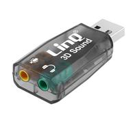 Scheda audio esterna da USB a 2x jack 3,5 mm microfono surround 5.1 LinQ nera