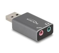 Scheda audio esterna Delock 66633 USB-A 2x3,5 mm alluminio grigio