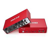 Scheda Audio Esterna, EBIXA Audio Interfaccia USB Nero per PC, 24-Bit/192kHz Mixer Audio Professionale, USB-C Audio Interface con Preamplificatori, 48V Phantom Alimentazione