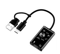 Scheda audio esterna USB 2.0 Tipo C Stereo Microfono Adattatore Convertitore Professionale per MacBook Laptop Headset PC Altoparlante