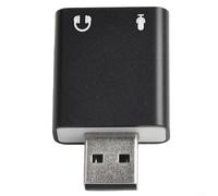 Scheda audio esterna USB, adattatore audio da 3,5 mm con elaborazione Virtual Surround 7.1, USB 2.0 plug-and-play, ingresso microfono a basso rumore, per utenti desktop/laptop (nero)