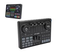Scheda Audio Live AT350, Mixer Audio con Effetti Sonori Multipli, Scheda Mixer Audio Bluetooth, Supporto Microfono 48 V, Interruttore Mix, per Streaming Live, Podcast