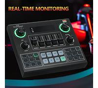 Scheda Audio, Miscelatore di Effetti Audio della Scheda Audio Live con Riduzione del Rumore Microfoni Doppi per la Trasmissione della Registrazione 'accompagnamento BT