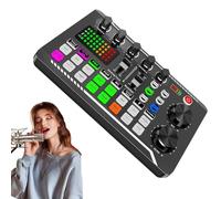 Scheda audio per streaming live - Mixer audio scheda audio, scheda audio live F998 con luce LED | 9,49x5,55x1,85 pollici Attrezzatura per la produzione musicale, mixer audio