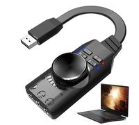 Scheda audio USB da 1/2 pezzi, scheda audio driver, scheda audio esterna USB stereo, scheda audio surround virtuale 7.1 con controllo del volume, interfaccia audio USB portatile per cuffie Legend