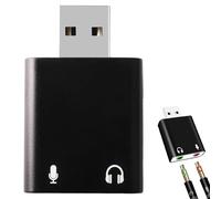 Scheda Audio USB Esterna, Adattatore Audio USB a Jack 3,5mm, Convertitore per Cuffie, Microfono, Casse Stereo, Compatibile con Windows, Mac OS, PS4, PS5, Plug & Play, Design Elegante Nero (AU-MMSA)