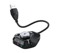 Scheda audio USB esterna - Interfaccia aùdio per PC 6,7x6x2 cm, amplificatore aud́io compatto | Splitter pèr altoparlante peŗ cuffie, p̄er podcast, musica, chitarra, registrazione, streaming domestico