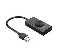 Scheda audio USB esterna Stereo Mic Altoparlante Auricolare Jack audio Adattatore cavo 3.5MM Interruttore Muto Regolazione del volume Accessorio di guida gratuito