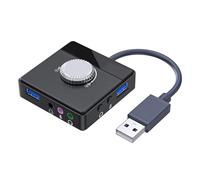 Scheda audio USB, per live streaming e brevi video blogger Adattatore audio USB esterno con porta USB da 3,5 mm e controllo del volume per PC e laptop Plug and Play