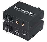 Scheda Audio USB, Tendak Scheda Audio Stereo Esterna Adattatore Audio USB con Porta per Cuffie e Microfono da 3,5mm, Controllo Volume, Regolazione Bassi per PC Laptop Desktop PS5, Windows, Mac, Linux