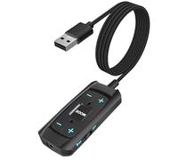 Scheda audio USB Virtual 7.1 Surround Sound USB a jack da 3,5 mm cavo adattatore audio scheda audio esterna per PC/PS4/PS5/Mac/cuffie da gioco, con controllo muto/volume, 2 m, scatola di controllo