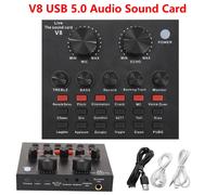 Scheda audio V8 PC Computer Audio USB Cuffie esterne Microfono Scheda audio per trasmissione in diretta Scheda audio per registrazione in studio professionale