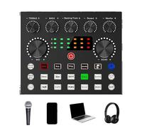 Scheda audio V8 per la musica,Scheda audio per streaming | 7 modalità live streaming karaoke scheda audio mixer audio per la registrazione Pacienjo