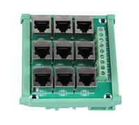 Scheda Bus RJ45 8p8c Jack a 9 Vie, Connettore Ethernet con Montaggio su Guida Din Scheda Breakout di Distribuzione Connettore Morsettiera Jack Verticale
