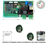Scheda Centrale Radio Universale x Motori Scorrevole 230V Come Proteco 2 Telecom