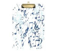 Scheda cliper blu con simbolo musicale trasparente per classe di quinta elementare, essenziale per insegnanti, dimensioni 9 x 12