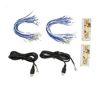 Scheda Codificatore, Codificatore Arcade 2 Pezzi, Nessuna Latenza, Modalità TURBO E AUTO, LED Lampeggiante, Codificatore Arcade Fai-da-te con Cavi USB E Fili Pulsanti Compatibili Per MAME