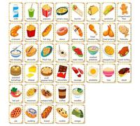 Scheda cognitiva alimentare: multicolore, schede flash educative interattive 48X, forniture per l'educazione domestica, gioco di apprendimento precoce per bambini, 6,3 x 8,9 cm