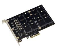 Scheda Controller Pcie 3.0 x4 per 4 SSD M.2 Nvme M Key Senza Moda Forcella