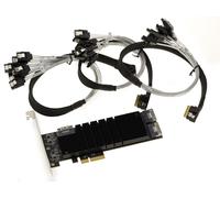 Scheda Controllore PCIe 3.1 4X Con 24 Porte SATA 6G. Chipset JMB575 Con Cavi