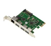 Scheda Controllore PCIE - 3 Porte USB3 + 1 Porta GIGABIT ETHERNET - VIA / ASIX