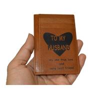 Scheda Custodia Pelle Portafoglio per Marito Moglie Mamma Papà Son Figlia Regalo