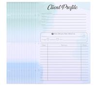 Scheda del Profilo Cliente 50 Pezzi in Carta Tre Fori | Registrazione Efficiente dei Dati, Verde, Uso Versatile in Aziende e Uffici