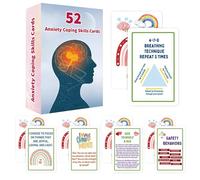 Scheda di abilità di coping emotivo | Facile da archiviare | 8.7x5,7 cm | Abilità di coping e mentali Brain Emotional Insight Cards | Robusto | Per gli uffici Desktop Home