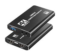 Scheda di acquisizione di giochi da USB 3 a HDMI, di acquisizione HDMI 4K Ultra HD a USB 3.0 Registrazione tramite videocamera DSLR Action per HDTV, PS4 Xbox One e Xbox 360 e altro ancora