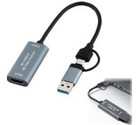Scheda di acquisizione video 4k hdmi a usb 3.0 TypeC e USBA a HDMI Scheda di acquisizione dispositivo di streaming 4K @30Hz 1080P @60fps Game Record 4K Passthrough Loop-out Compatibile per Quest