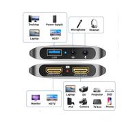 Scheda di Acquisizione Video Compatibile con per 4K Loop Out per La Registrazione di Giochi Streaming Live 1080P 60FPS Grabber MS2131