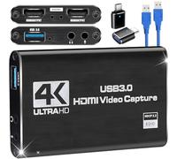 Scheda di acquisizione video HDMI per switch, scheda di acquisizione esterna 4K per streaming con USB 3.0 e 2K 30FPS Game Capture for Nintendo Switch/PS5/Xbox/PS4/Steam Deck