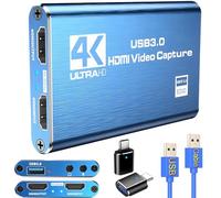 Scheda di acquisizione video HDMI per switch, scheda di acquisizione esterna 4K per streaming con USB 3.0 e 2K 30FPS Game Capture for Nintendo Switch/PS5/Xbox/PS4/Steam Deck
