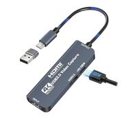 Scheda di acquisizione video, scheda di acquisizione HDMI a USB-C/A con PD100W e porta USB, registrazione di gioco in streaming 4K 1080P per registratore video di gioco,compatibile Switch,PS4/5,X box