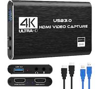 Scheda di acquisizione video USB 3.0, 4K HDMI Loop-Out, acquisizione video 1080P 60FPS, scheda di acquisizione Nintendo Switch per streaming, giochi e trasmissione, per PS4/PS5/OBS/fotocamera/PC