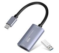 Scheda di acquisizione video, USB3.0 HDMI a USB C Scheda di acquisizione audio, acquisizione 4K 1080P 60FPS con dispositivi adattatore di tipo C per videogiochi Live Streaming Videoregistratore,