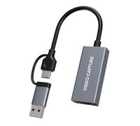 Scheda di acquisizione Y&H 4K 30 HDMI 1080p60, USB 3.2 Gen 1 Type-C e USB-A, pass-through senza ritardi, ingresso linea da 3,5 mm, plug-and-play per PS5/Xbox/DSLR/iPad Pro/Mac/Windows/OBS, tascabile