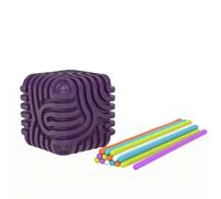 Scheda di attività sensoriale in silicone 3D-Giocattolo interattivo a doppia faccia per alleviare lo stress | Kids 3+, adulti, autismo e strumento calmante ADHD - Perfetto per RoadTrips purple