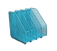 scheda di carta da scrivania in metallo, Desktop File Folder Organizer Vertical Rack Multicolor(Blue)