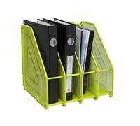 scheda di carta da scrivania in metallo, Desktop File Folder Organizer Vertical Rack Multicolor(Yellow)