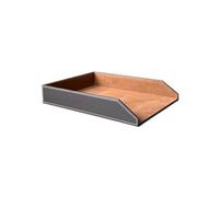 scheda di carta da scrivania in metallo, File Folder Holder PU Leather Desk Organizer For Documents Folders Magazines Brown Black(Bruin)