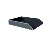 scheda di carta da scrivania in metallo, File Folder Holder PU Leather Desk Organizer For Documents Folders Magazines Brown Black(Black)