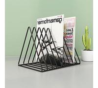 scheda di carta da scrivania in metallo, Metal Desk File Organizer Bookend Magazine Rack Multicolor(D)