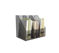 scheda di carta da scrivania in metallo, Metal Document Holder With 3 Vertical Compartments Multicolor For Office Home School(Black)
