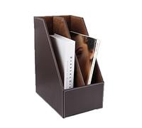 scheda di carta da scrivania in metallo, PU Leather File Holder Desk Organizer Multicolor Multiple Sizes(Brown,A)