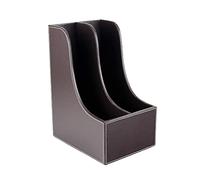 scheda di carta da scrivania in metallo, PU Leather File Holder Desk Organizer Multicolor Multiple Sizes(Brown,B)